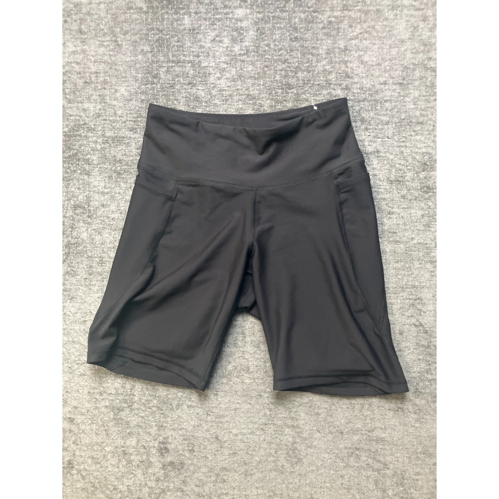 Old Navy Biker Shorts Womens 27 Black Stretch High Waist PowerSoft Pull On